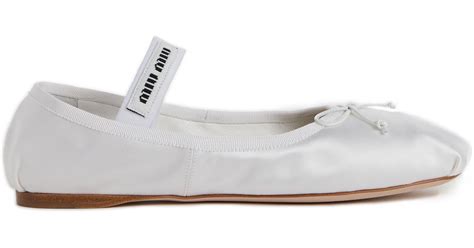 miu miu white ballet flats|ballet flats price tag.